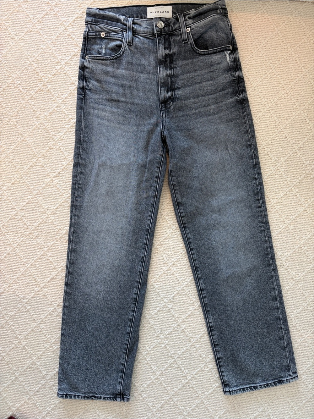 SLVRLAKE Charcoal Black high rise Straight-Leg Jeans